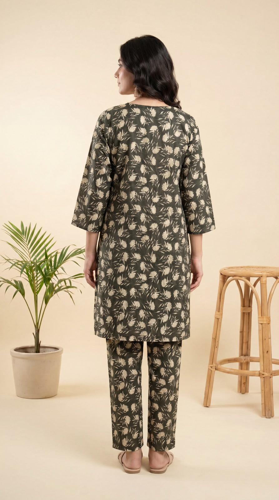 Leaf Green Embroidered 2-Piece Lawn Co-Ord Set