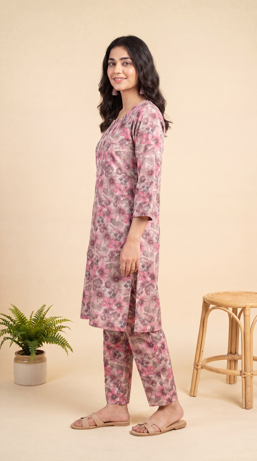 Pink Embroidered 2-Piece Lawn Co-Ord Set