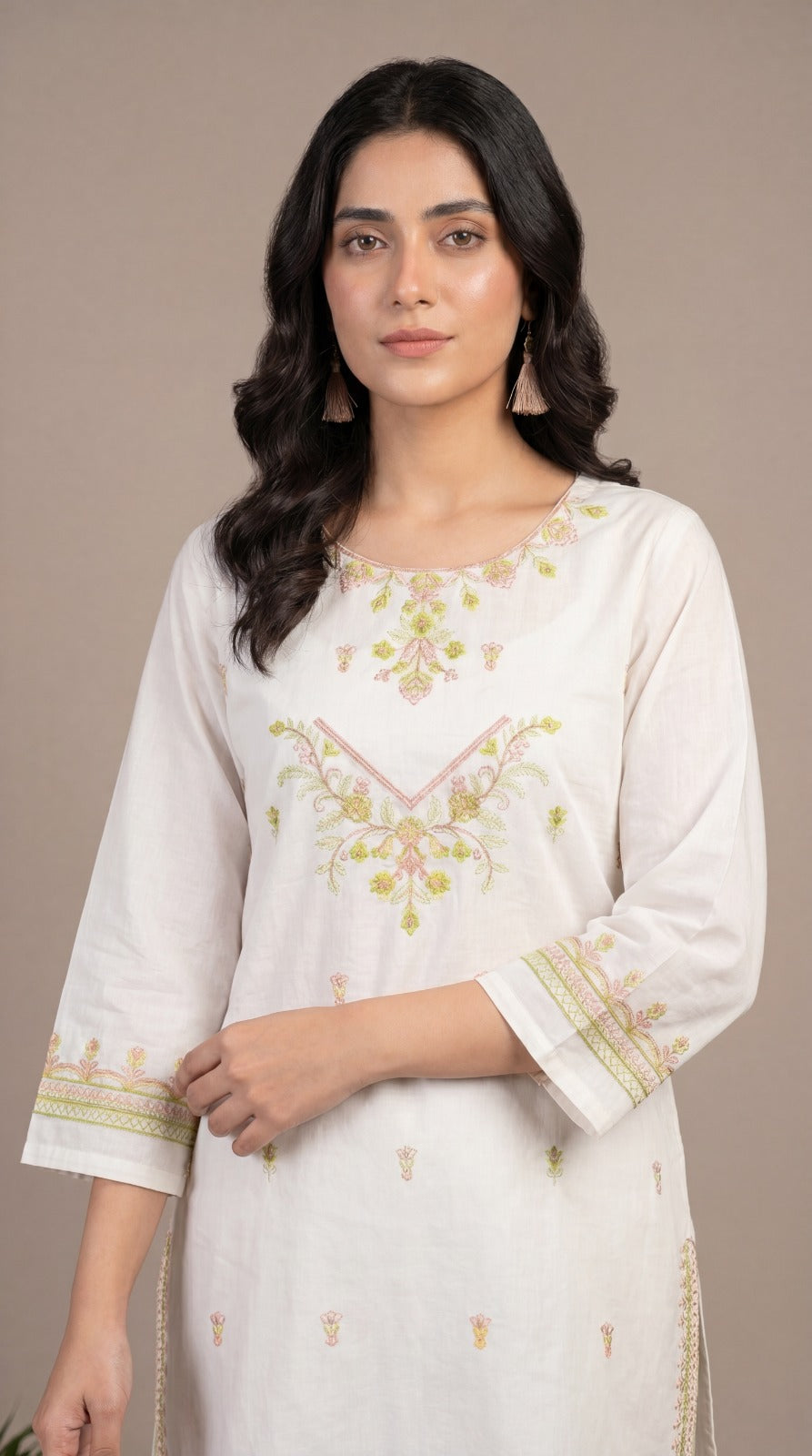 White Embroidered 2-Piece Lawn Co-Ord Set