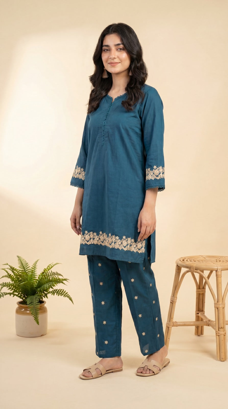 Zinc Embroidered 2-Piece Lawn Co-Ord Set