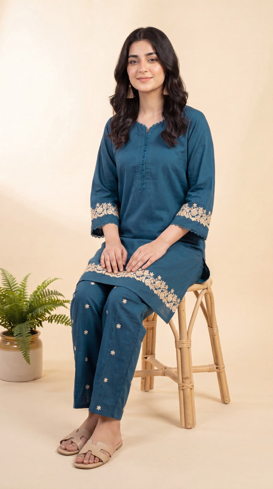 Zinc Embroidered 2-Piece Lawn Co-Ord Set