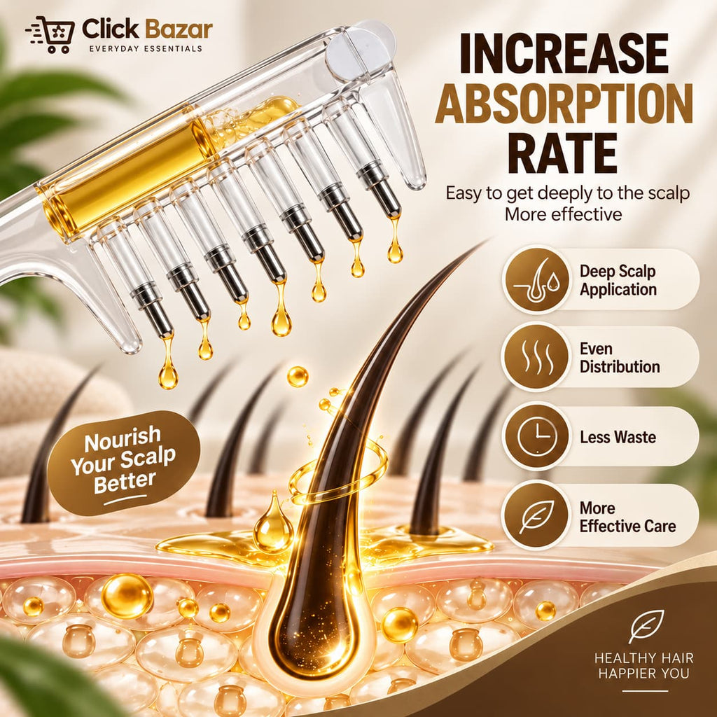 Scalp Oil Applicator Comb – Precision Hair Oiling Comb